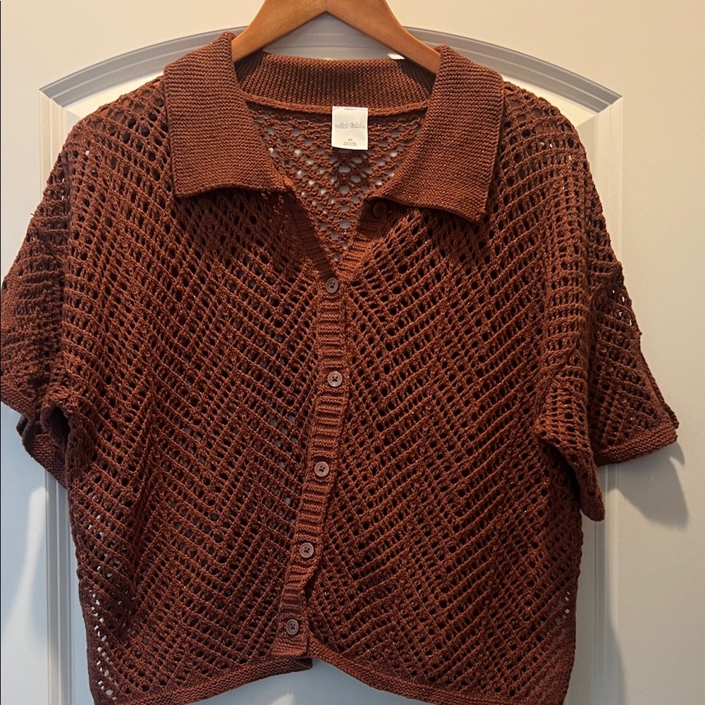 Wild Fable Brown Knit Cardigan